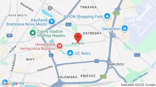 Gewerbeflächen zur Miete i Bratislava Ružinov – Foto von Google Street View