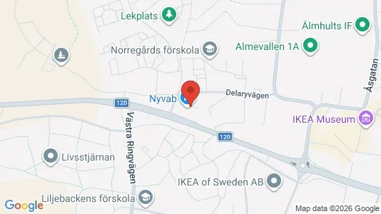 Commercial properties for sale i Älmhult - kort over placeringen