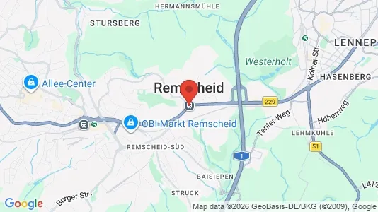 Lager zur Miete i Remscheid - kort over placeringen