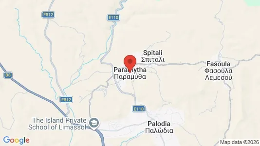 Restauracje Do wynajęcia i Paramytha - kort over placeringen