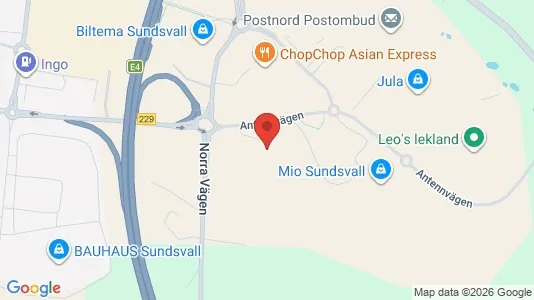 Commercial properties for rent i Sundsvall - kort over placeringen