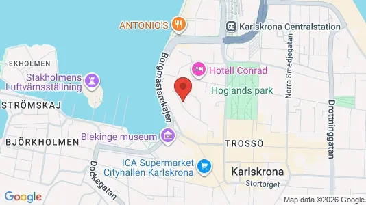Commercial properties for rent i Karlskrona - kort over placeringen