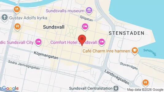 Lokaler til leje i Sundsvall - kort over placeringen