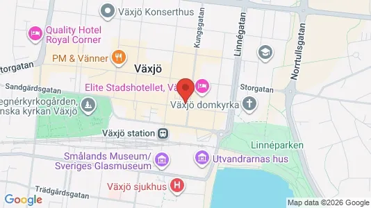 Lokaler til leie i Växjö - kort over placeringen