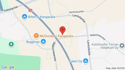 Industrial properties for rent i Kangasala - kort over placeringen