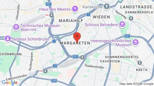 Office spaces for rent i Vienna Margareten - kort over placeringen