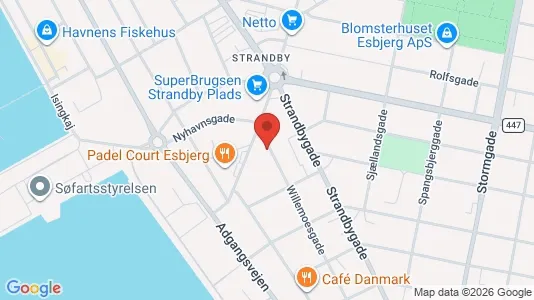 Gewerbeflächen zur Miete i Esbjerg - kort over placeringen
