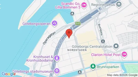 Kontorslokaler för uthyrning i Göteborg Centrum - kort over placeringen