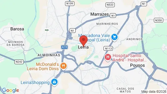 Kontorlokaler til leje i Leiria - kort over placeringen
