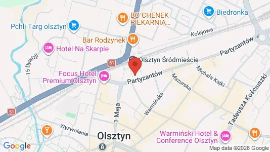 Office spaces for rent i Olsztyn - kort over placeringen