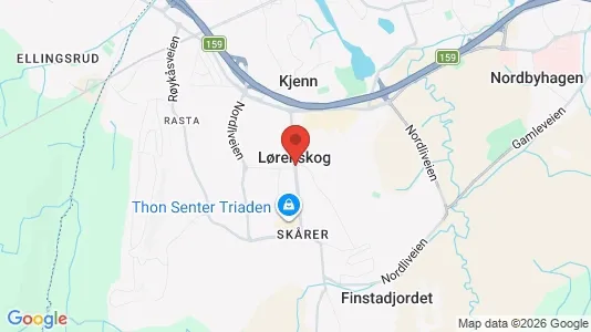 Shops for rent i Lørenskog - kort over placeringen