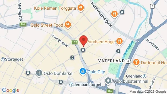 Kontorlokaler til leje i Oslo Sentrum - kort over placeringen