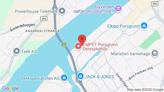 Office spaces for rent i Porsgrunn - kort over placeringen