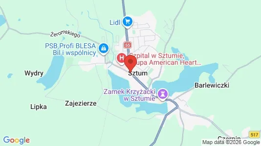 Commercial properties for rent i Sztumski - kort over placeringen