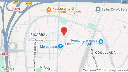 Commercial properties for rent i Zaragoza - kort over placeringen