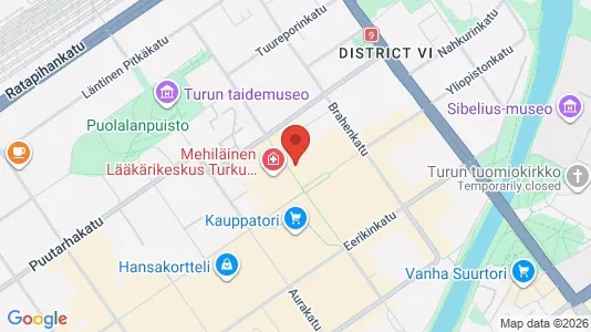 Företagslokaler för uthyrning i Åbo - kort over placeringen