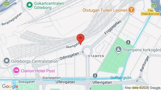 Kontorslokaler för uthyrning i Göteborg Centrum - kort over placeringen