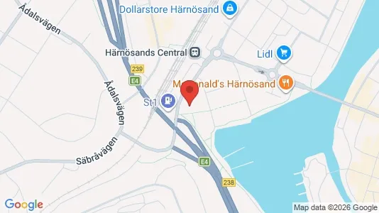 Commercial properties for rent i Härnösand - kort over placeringen