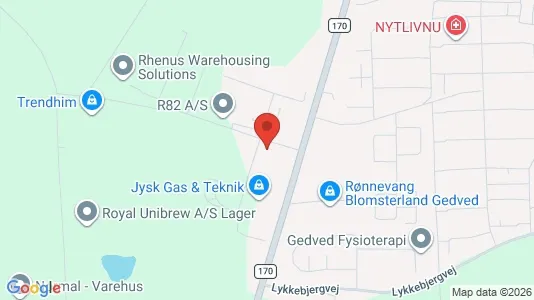 Warehouses for sale i Gedved - kort over placeringen