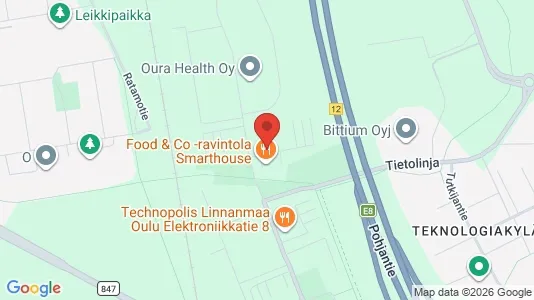 Kantorruimte te huur i Oulu - kort over placeringen