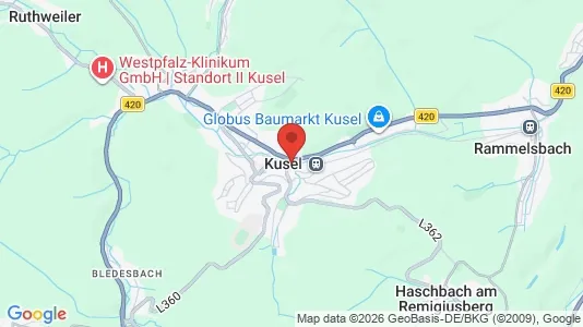 Propiedades comerciales En alquiler i Kusel - kort over placeringen