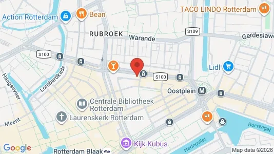 Företagslokaler för uthyrning i Rotterdam Centrum - kort over placeringen