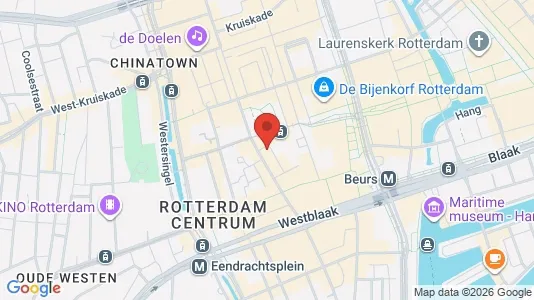 Lokaler til leje i Rotterdam Centrum - kort over placeringen