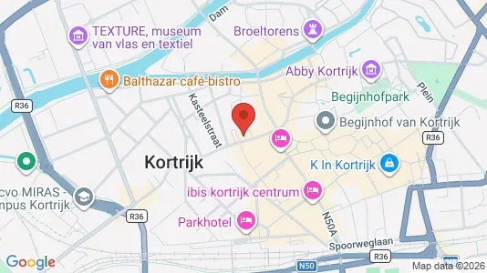 Commercial properties for rent i Kortrijk - kort over placeringen