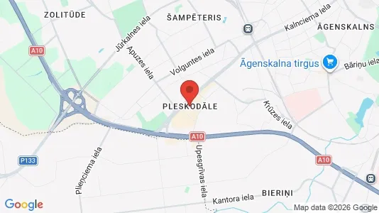 Sklepy Do wynajęcia i Ryga Pleskodāle - kort over placeringen