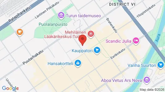 Företagslokaler för uthyrning i Åbo - kort over placeringen