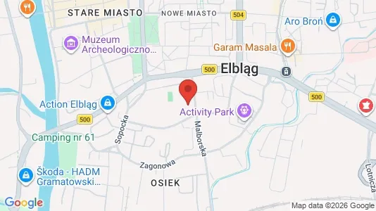 Toimistotilat Vuokrattavana i Elbląg - kort over placeringen