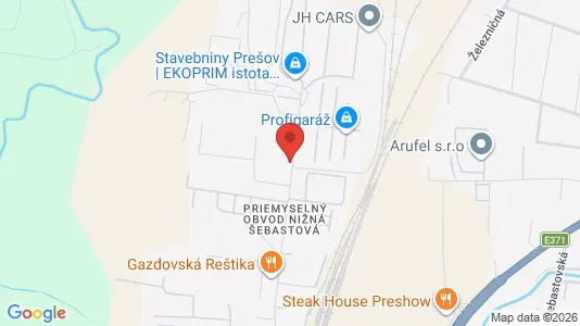 Commercial properties for rent i Prešov - kort over placeringen