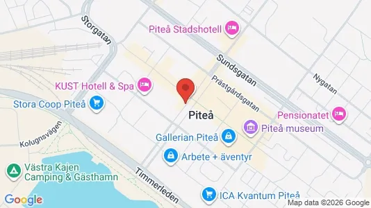 Företagslokaler för uthyrning i Piteå – Foto från Google Street View