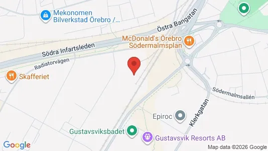 Lager til leie i Örebro - kort over placeringen