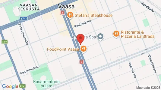 Kantorruimte te huur i Vaasa - kort over placeringen