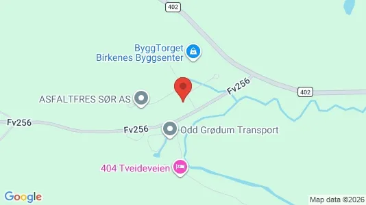 Commercial properties for sale i Birkenes - kort over placeringen