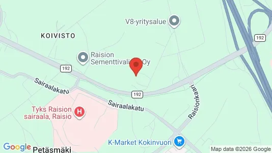 Industrial properties for rent i Raisio - kort over placeringen