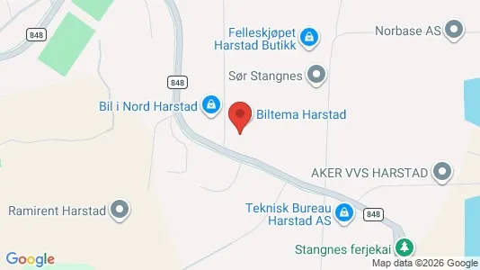Liikekiinteistöt Vuokrattavana i Harstad - kort over placeringen