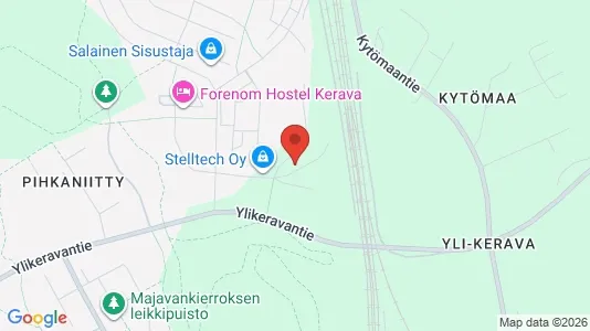 Verkstedhaller til leie i Kerava - kort over placeringen