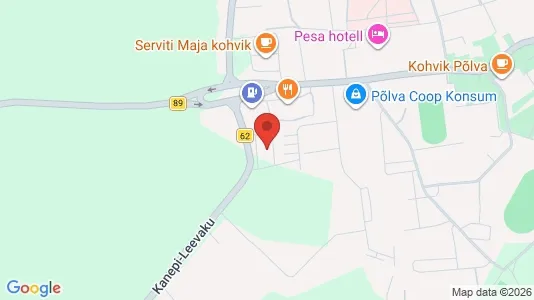 Kontorlokaler til leje i Põlva - kort over placeringen