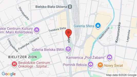Propiedades comerciales En alquiler i Bielsko-Biała - kort over placeringen