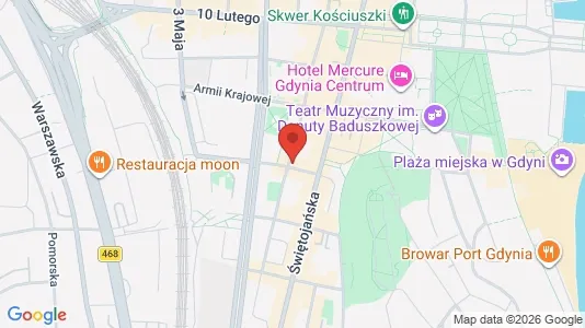 Commercial properties for rent i Gdynia - kort over placeringen