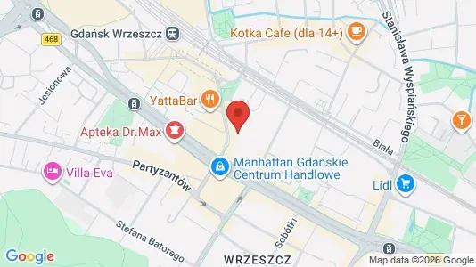 Commercial properties for rent i Gdańsk - kort over placeringen