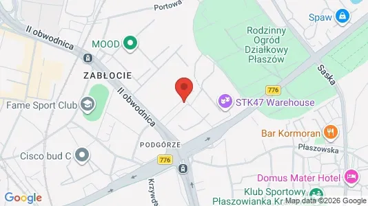 Commercial properties for rent i Kraków Podgórze - kort over placeringen