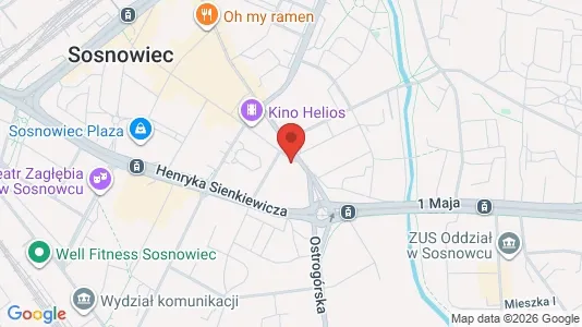 Lokaler til leje i Sosnowiec - kort over placeringen