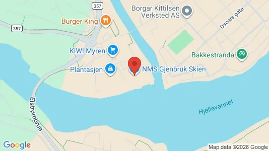 Industrial properties for rent i Skien - kort over placeringen