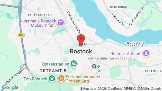 Almacenes En alquiler i Rostock - kort over placeringen