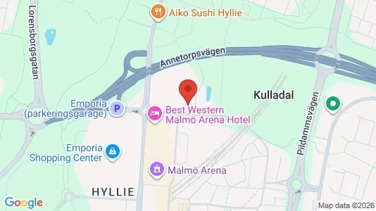 Kontorlokaler til leje i Hyllie - kort over placeringen