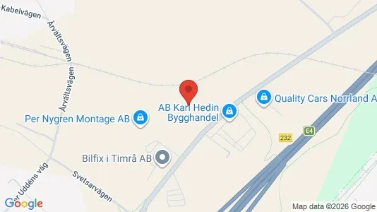 Værkstedslokaler til leje i Timrå - Foto fra Google Street View