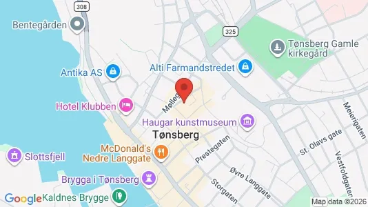 Kontorlokaler til leje i Tønsberg - kort over placeringen